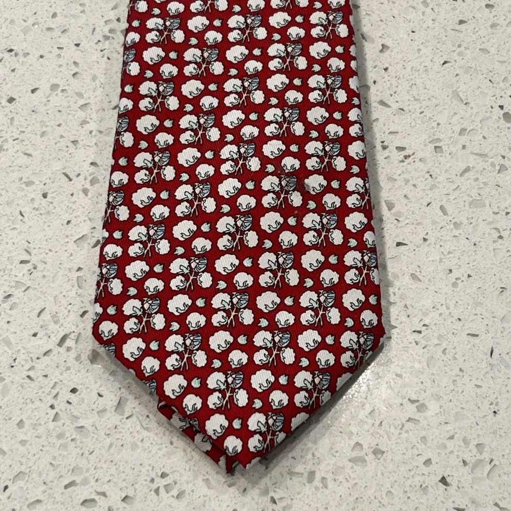 BOY'S VINEYARD VINES MADE IN U.S.A. RED/WHITE/Blue Cotton  PATTERN TIE